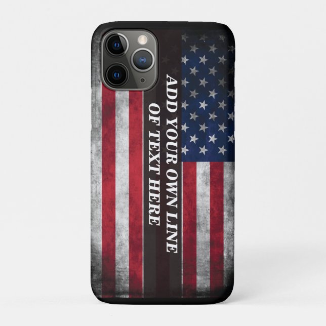 Add your text on American flag  Case-Mate iPhone Case (Back)