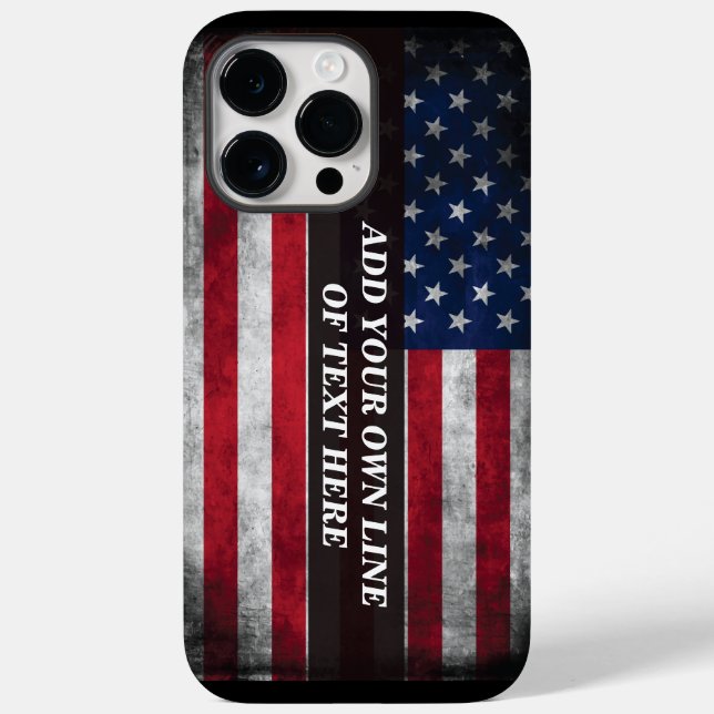Add your text on American flag  Case-Mate iPhone Case (Back)