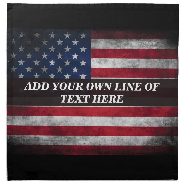 Add your text on American flag  Cloth Napkin (Front)