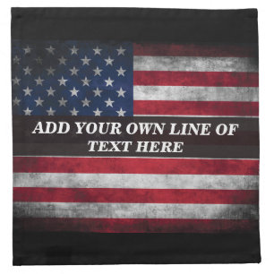 Add your text on American flag  Cloth Napkin