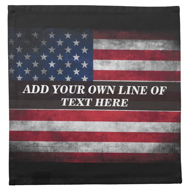 Add your text on American flag  Cloth Napkin (Front)