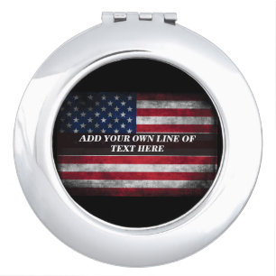 Add your text on American flag Compact Mirror