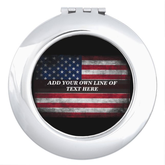Add your text on American flag  Compact Mirror (Front)