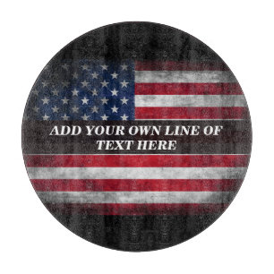 Add your text on American flag Cutting Board
