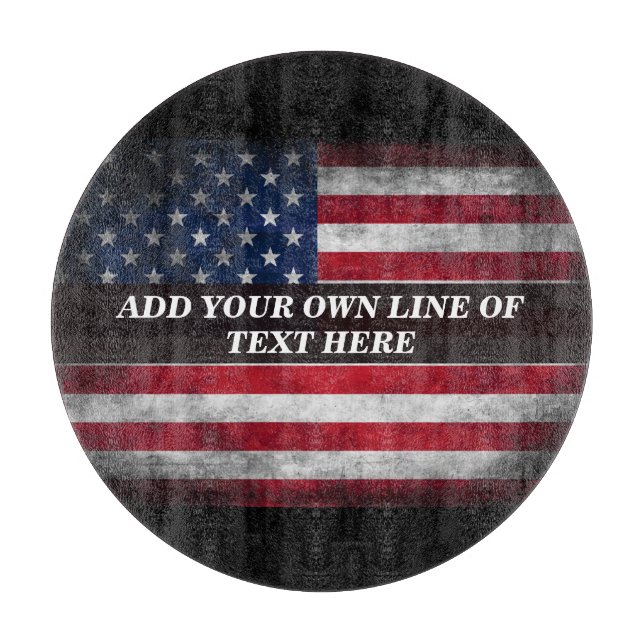 Add your text on American flag  Cutting Board (Front)