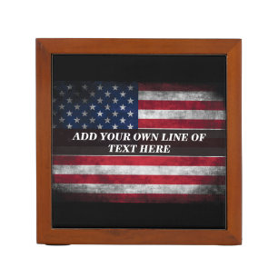 Add your text on American flag  Desk Organizer