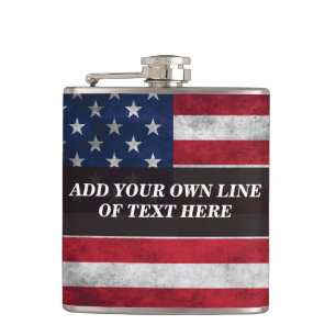 Add your text on American flag Flask