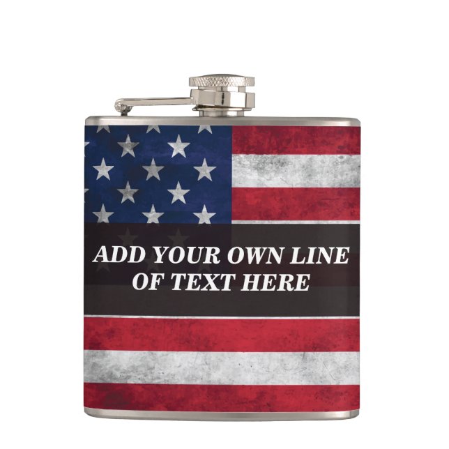 Add your text on American flag  Flask (Front)