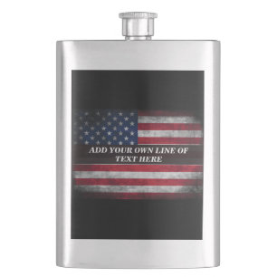 Add your text on American flag Flask
