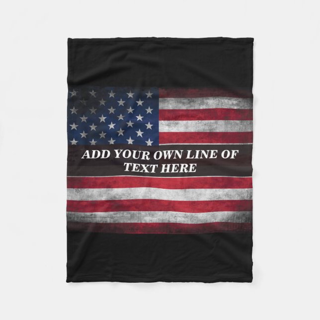 Add your text on American flag  Fleece Blanket (Front)