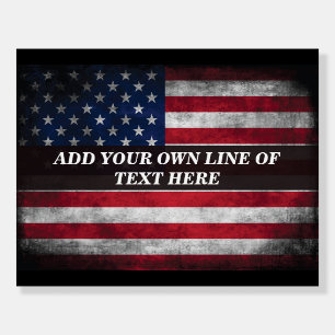 Add your text on American flag  Foam Board