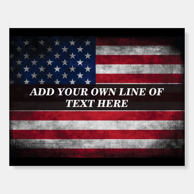 Add your text on American flag  Foam Board (Front)