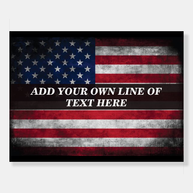 Add your text on American flag  Foam Board (Front)