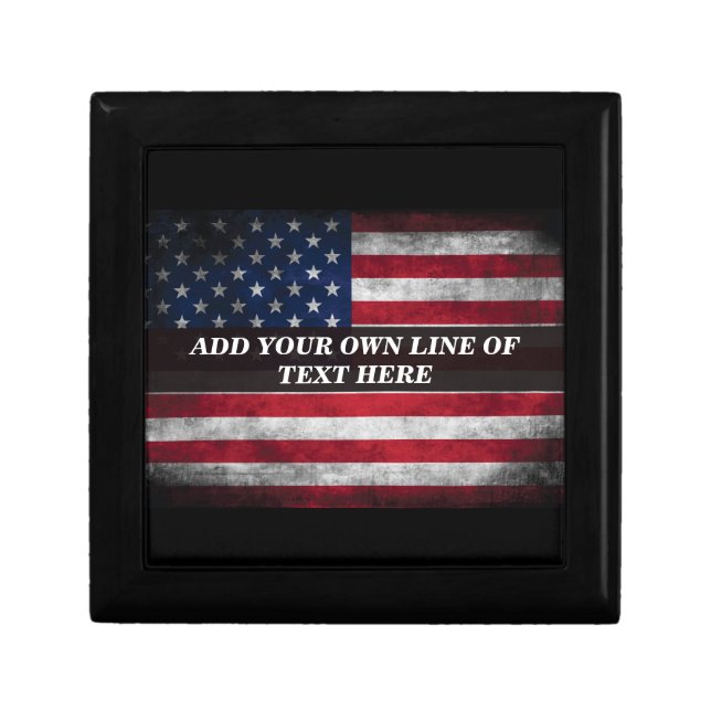 Add your text on American flag  Gift Box (Front)