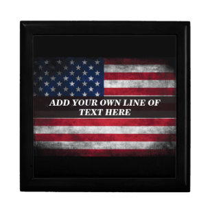 Add your text on American flag Gift Box