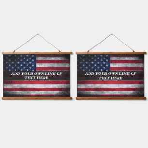 Add your text on American flag  Hanging Tapestry