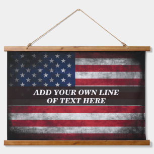 Add your text on American flag  Hanging Tapestry