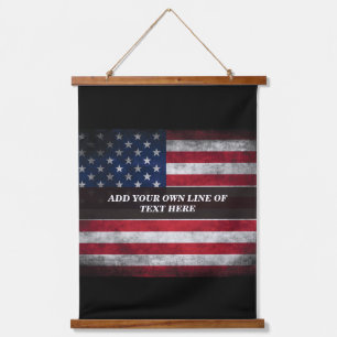 Add your text on American flag  Hanging Tapestry