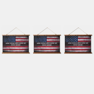Add your text on American flag  Hanging Tapestry