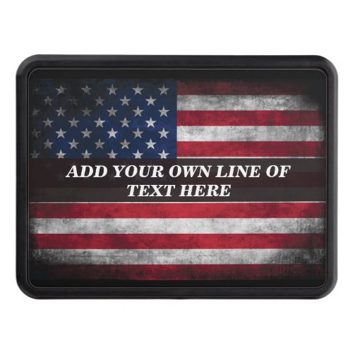 Add your text on American flag Hitch Cover