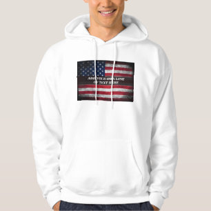 Add your text on American flag Hoodie