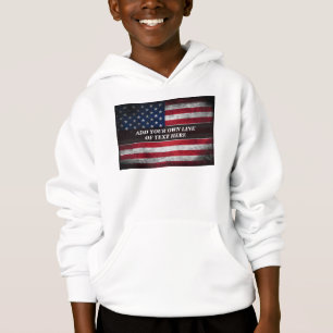 Add your text on American flag  Hoodie