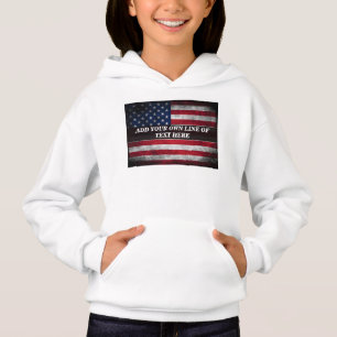 Add your text on American flag  Hoodie