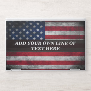 Add your text on American flag  HP Laptop Skin