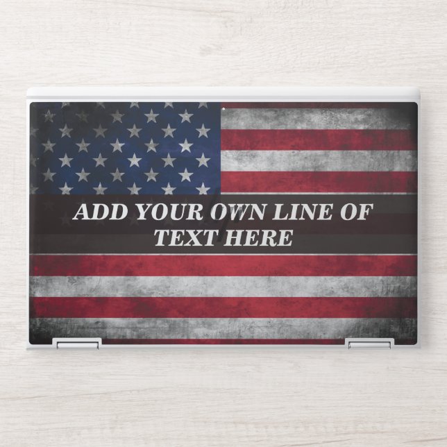 Add your text on American flag  HP Laptop Skin (Front)