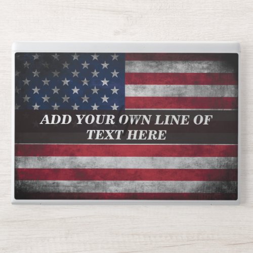 Add your text on American flag  HP Laptop Skin