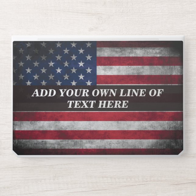 Add your text on American flag  HP Laptop Skin (Front)