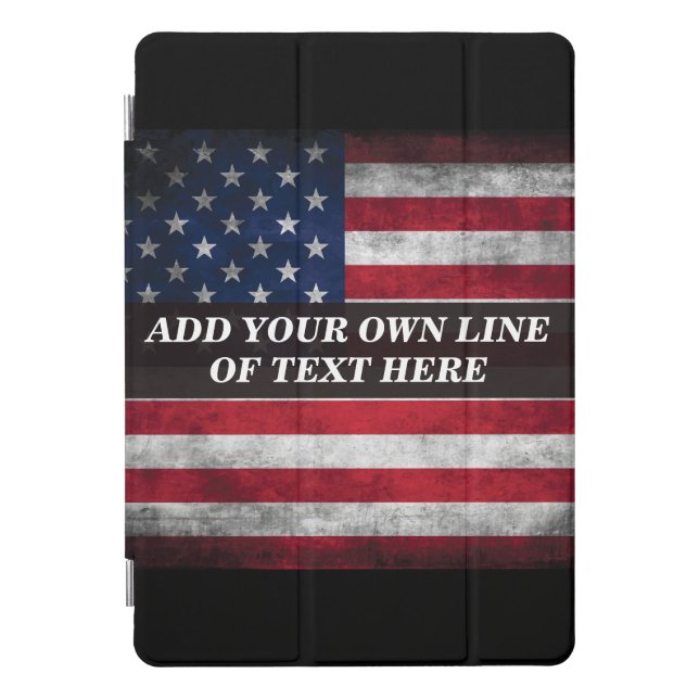 Add your text on American flag  iPad Pro Cover (Front)