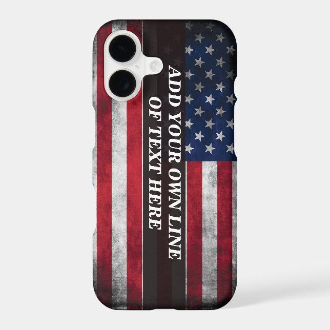 Add your text on American flag  iPhone Case (Back)