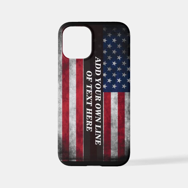 Add your text on American flag  iPhone Case (Back)