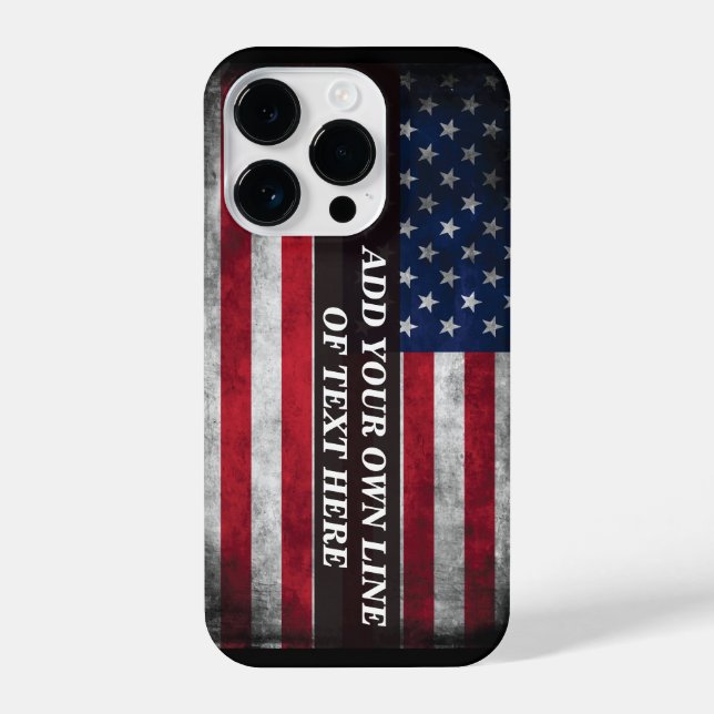Add your text on American flag  iPhone Case (Back)