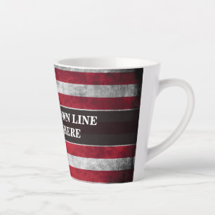 Add your text on American flag Latte Mug