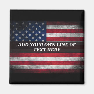 Add your text on American flag Magnet