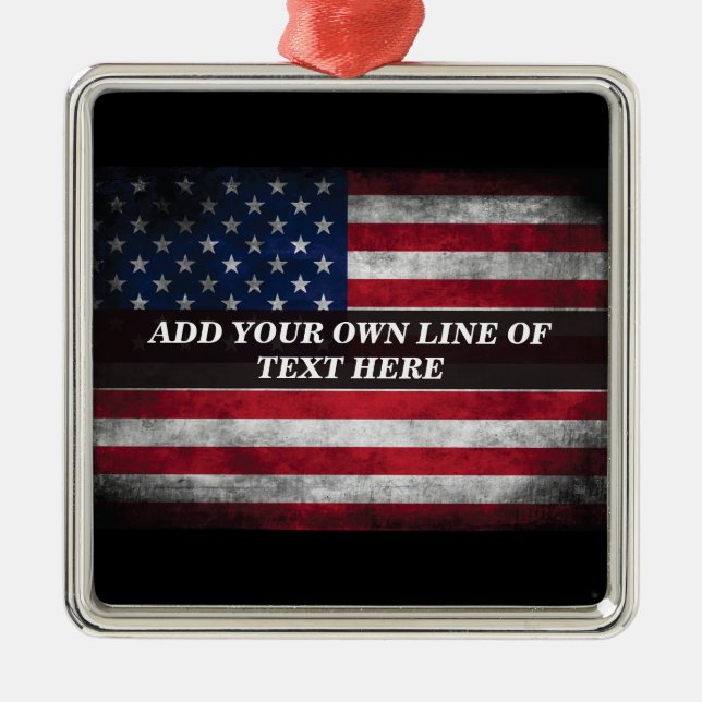 Add your text on American flag  Metal Ornament (Front)
