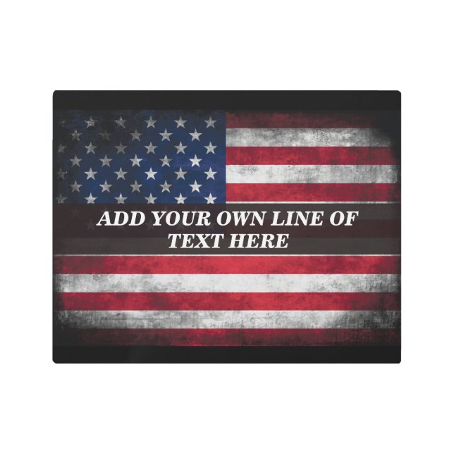Add your text on American flag  Metal Print (Front)