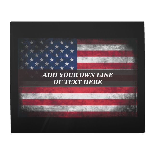 Add your text on American flag  Metal Print (Front)