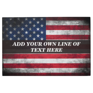 Add your text on American flag Metal Print