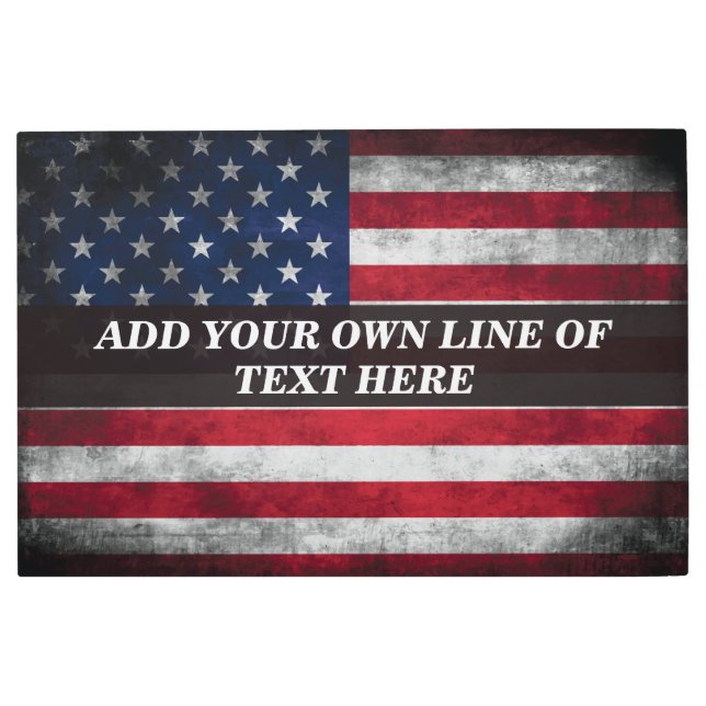 Add your text on American flag Metal Print (Front)