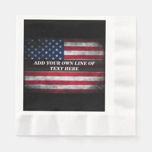 Add your text on American flag  Napkins