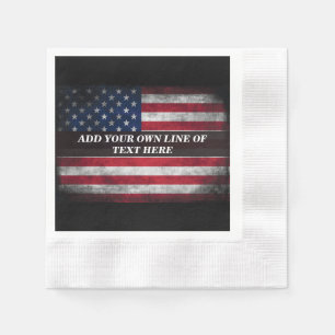 Add your text on American flag  Napkins