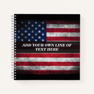 Add your text on American flag  Notebook