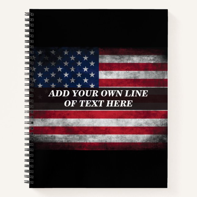 Add your text on American flag  Notebook (Front)