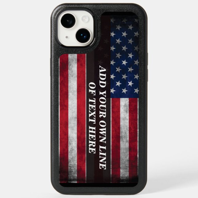 Add your text on American flag  Otterbox iPhone Case (Back)