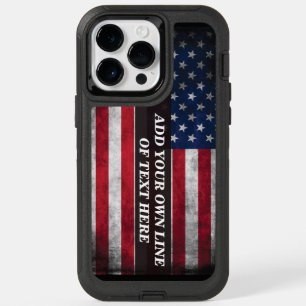 Add your text on American flag  OtterBox iPhone 14 Pro Max Case