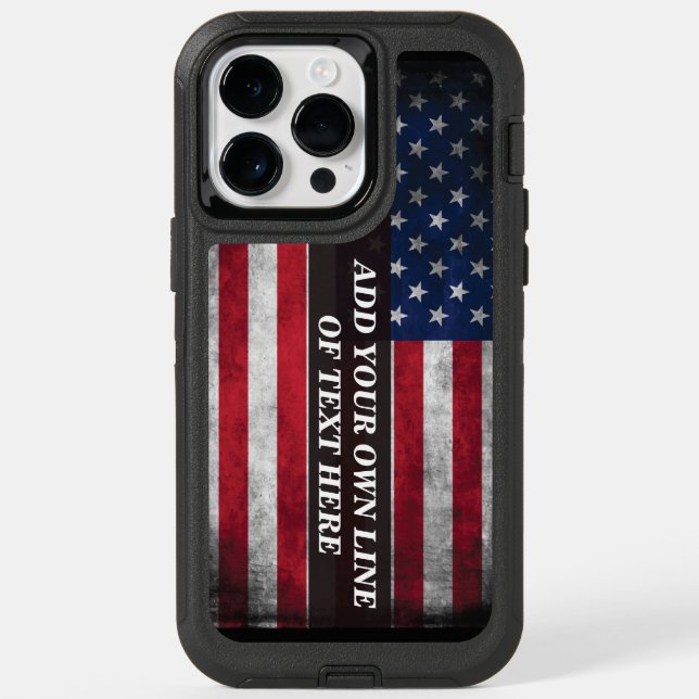 Add your text on American flag  Otterbox iPhone Case (Back)