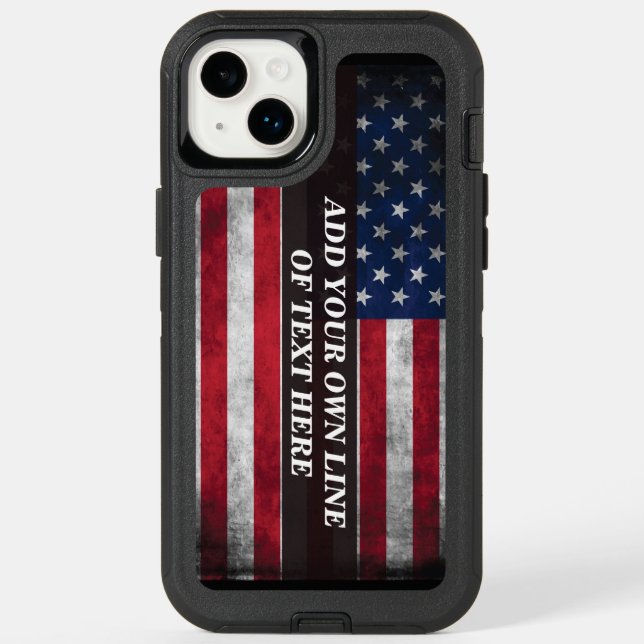 Add your text on American flag  Otterbox iPhone Case (Back)